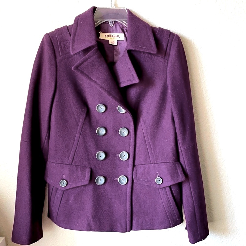 Coat - purple pea coat